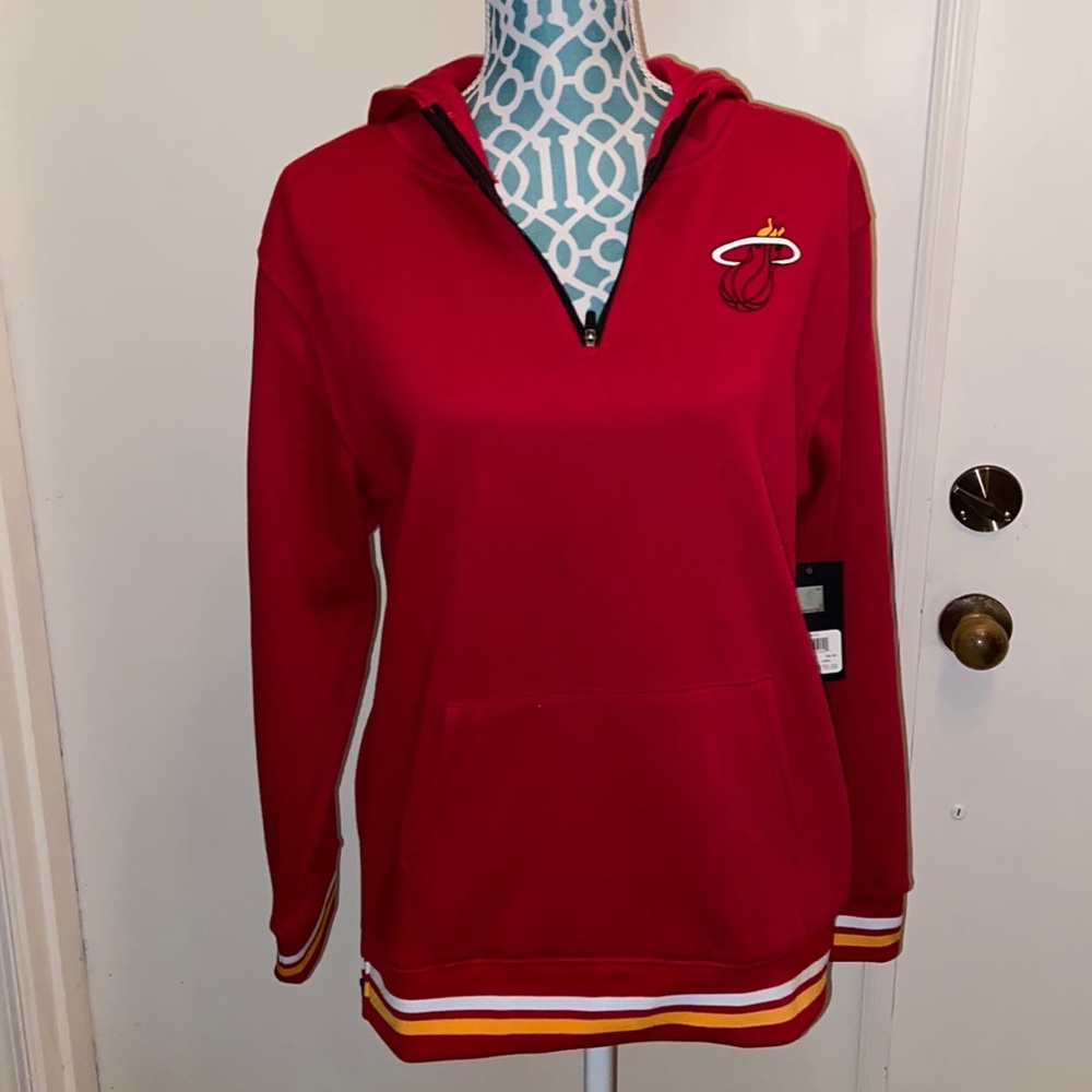 Miami Heat NBA Red Hoodie Sweater Zip XL (18/20) NWT